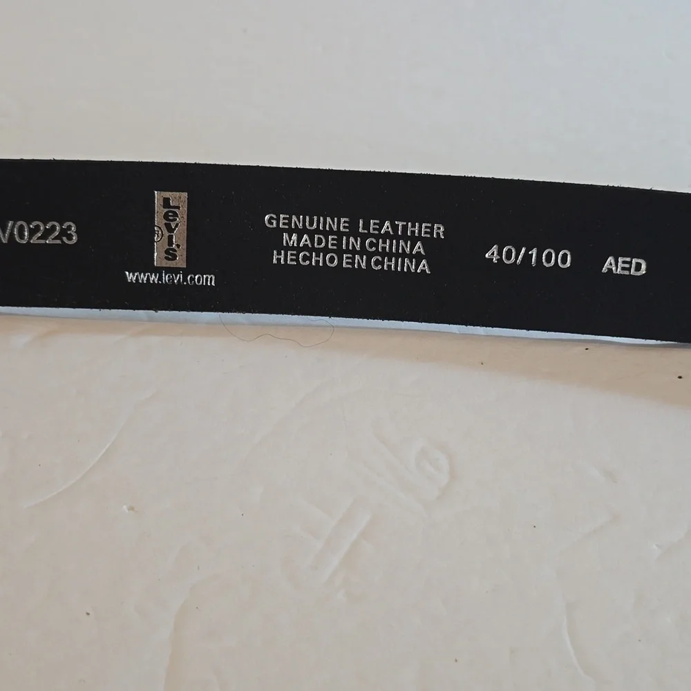 Levi's| Mens Black Leather Belt Silver Square Buckle Dress Office Sz.L/XL